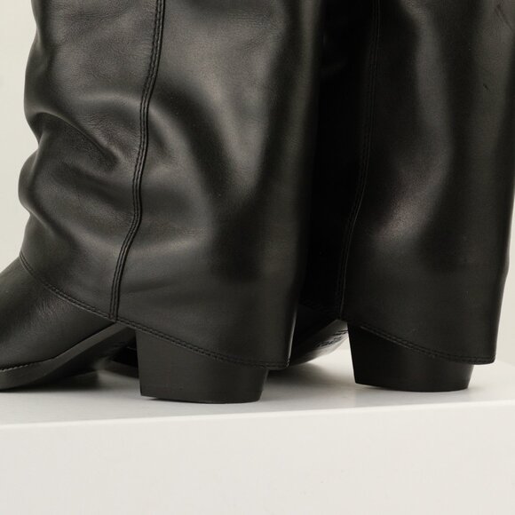 Fendi Minerva Knee-High 55mm Leather Boots, Black, EU 36/US 6 - Picture 10 of 15